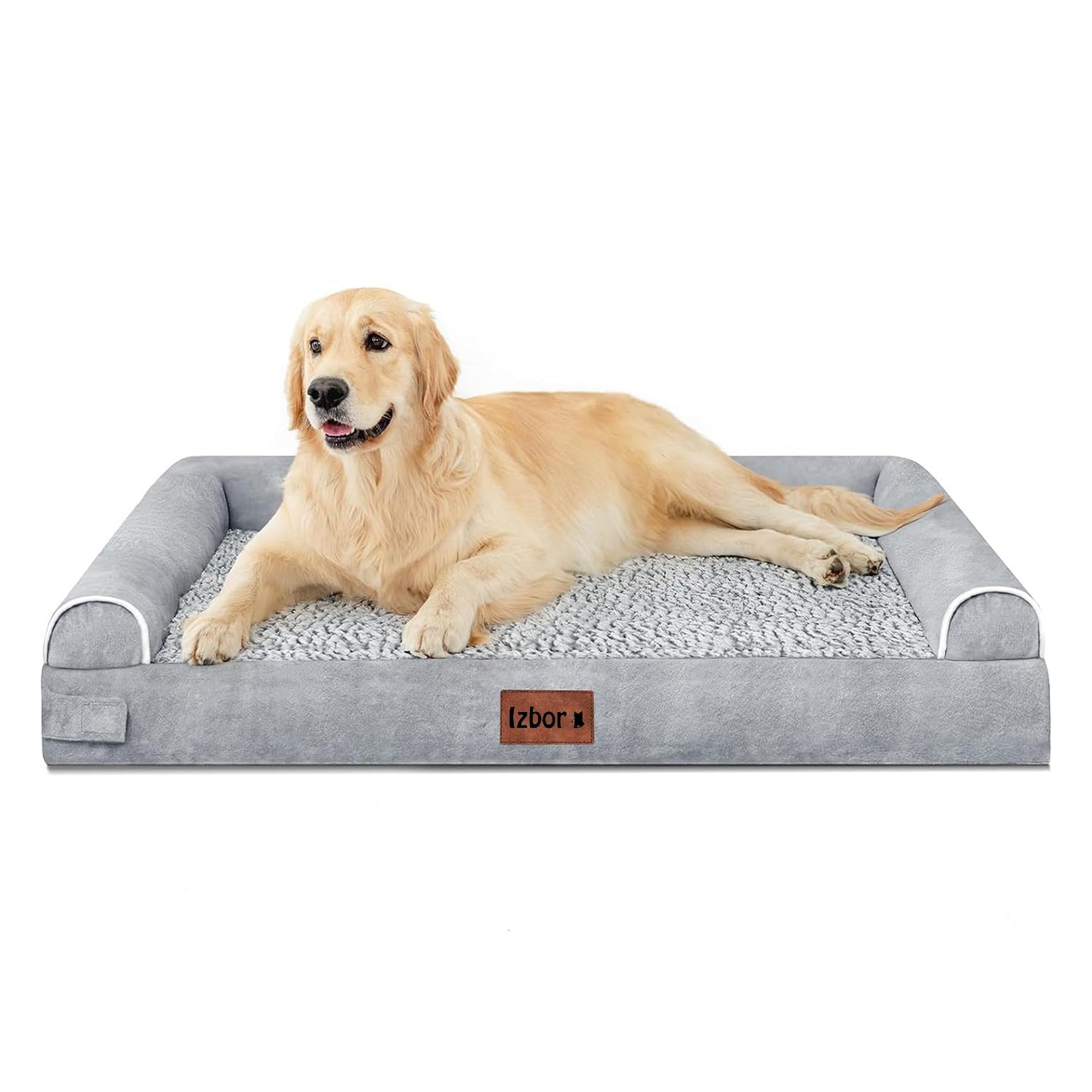 Izbor Orthopedic Dog Bed for Medium Large Dogs Large Memory Foam Dog Mattress Waterproof Couch Dog Pet Bed with Removable Washable Cover Durable Dog Bed Anti-Slip (Size (36" x 27" x 6.5"Th))