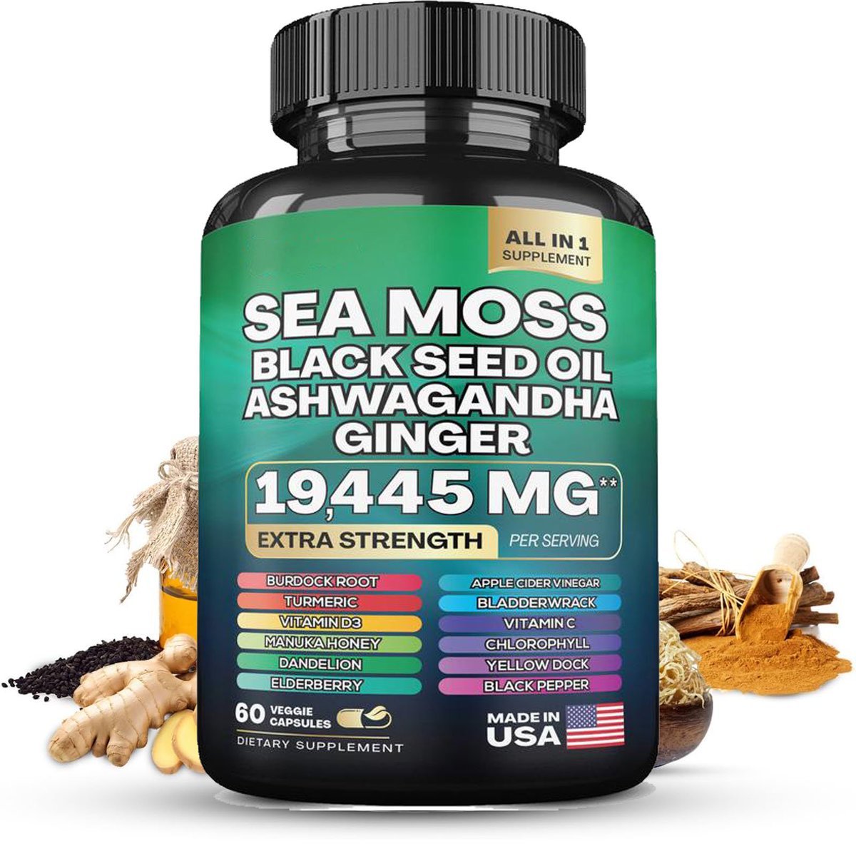 Seaweed Capsules 60 Capsules Per Bottle