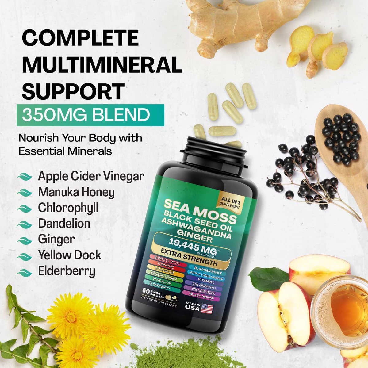 Seaweed Capsules  60 Capsules Per Bottle