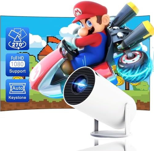 4K Smart Mini Projector - Rotatable, Android 11, WiFi6