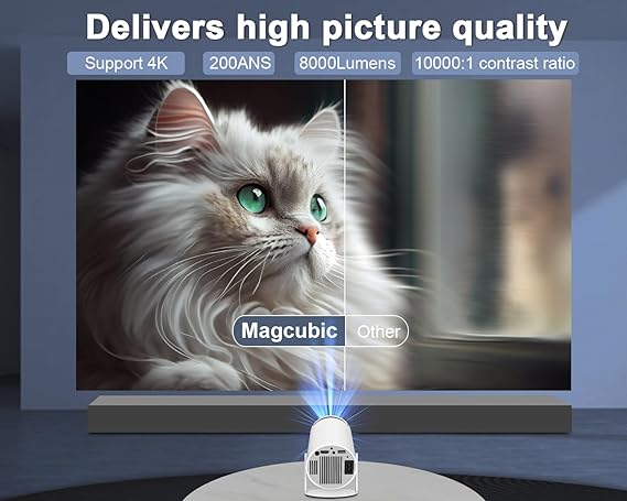4K Smart Mini Projector - Rotatable, Android 11, WiFi6