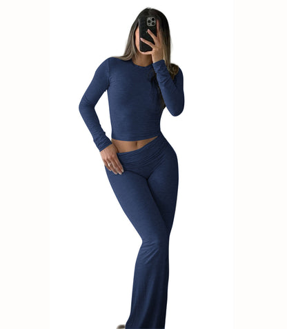 Long Sleeved Wide Leg Pants