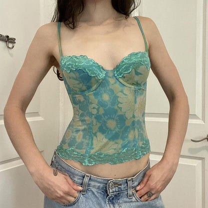 European And American Vacation Style Adjustable Shoulder Strap Retro Hot Girl Camisole